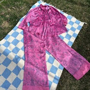 Betsey Johnson Pink and Gray Floral Top